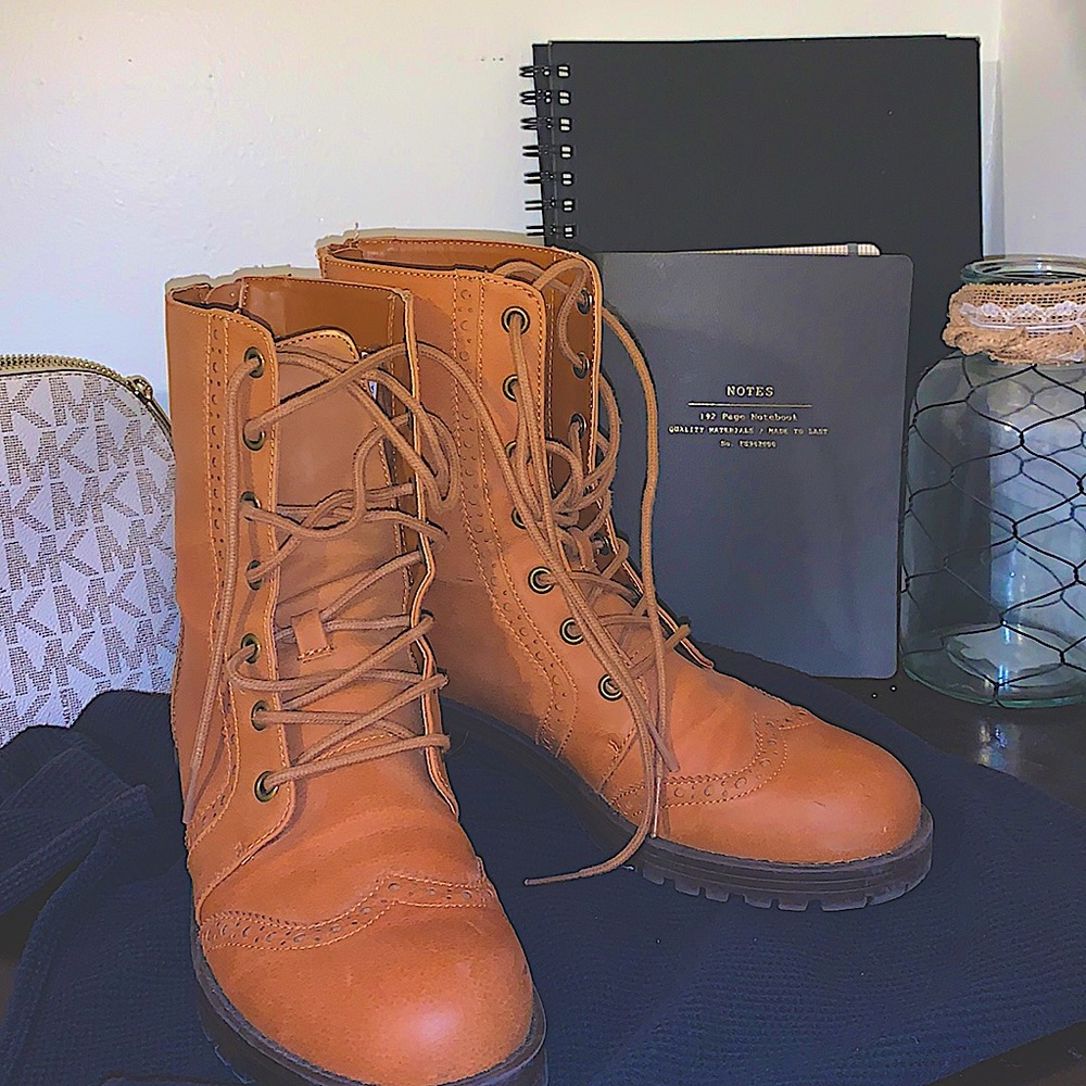 AE Rich tan colored boots; Woman’s size 6.